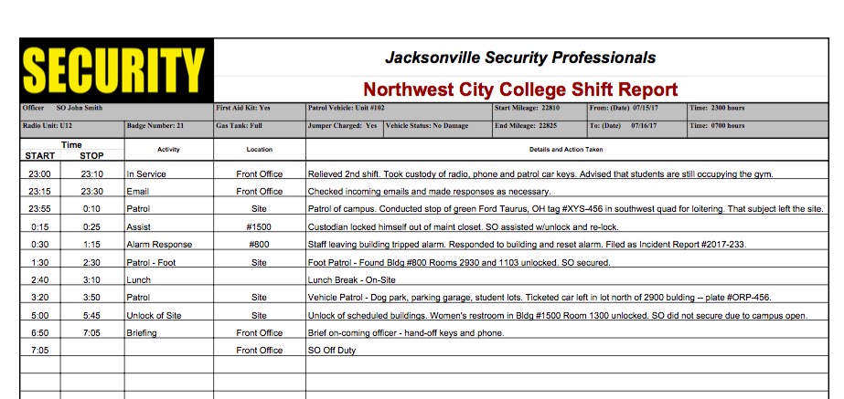 Security guard log book sample: Fill out & sign online